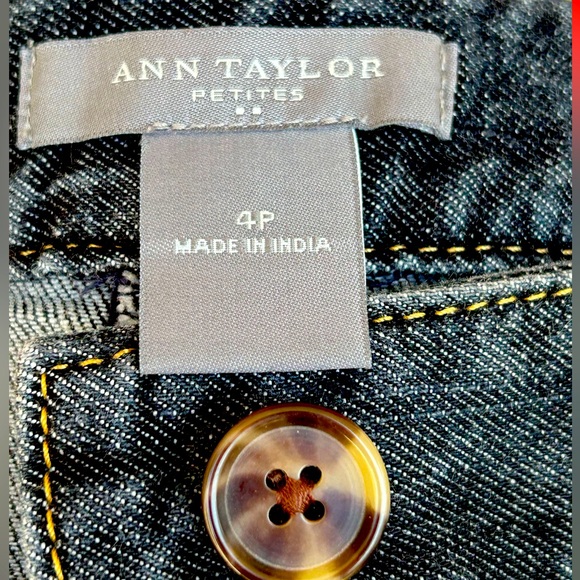 NWOT ANN TAYLOR s4P adorable A-line midi denim skirt-dark wash- - Picture 3 of 4